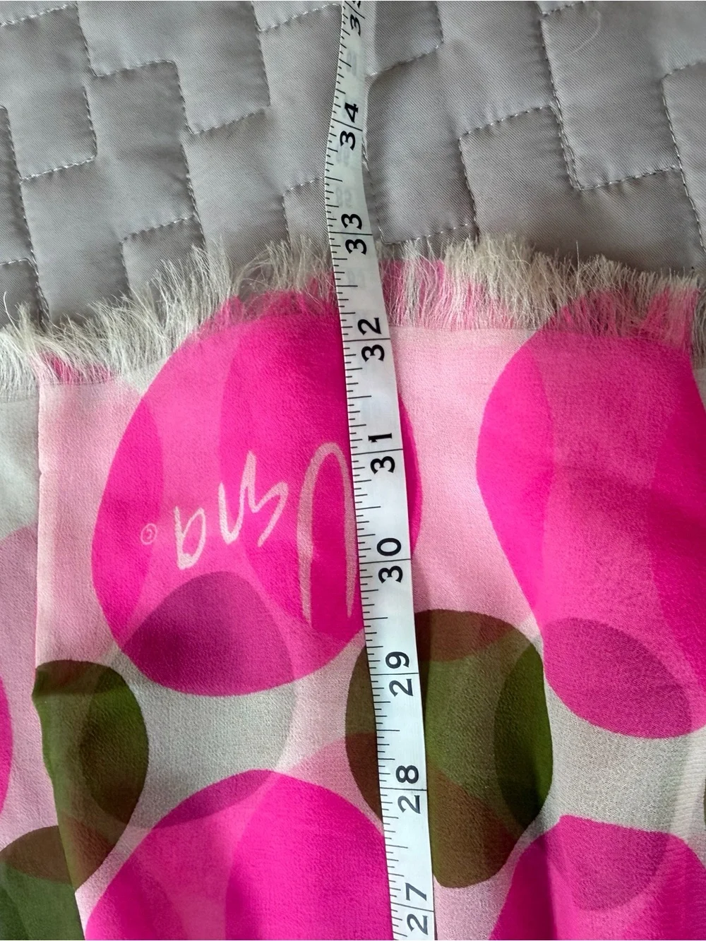 Vintage Vera Neumann Pink & Green Geometric Silk-Blend Scarf